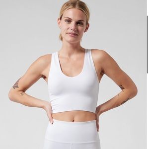 Athleta aurora seamless crop rib tank -size xs, white
